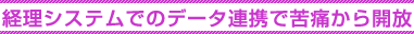 経理システムでのデータ連携で苦痛から開放 経理システムでのデータ連携で苦痛から開放